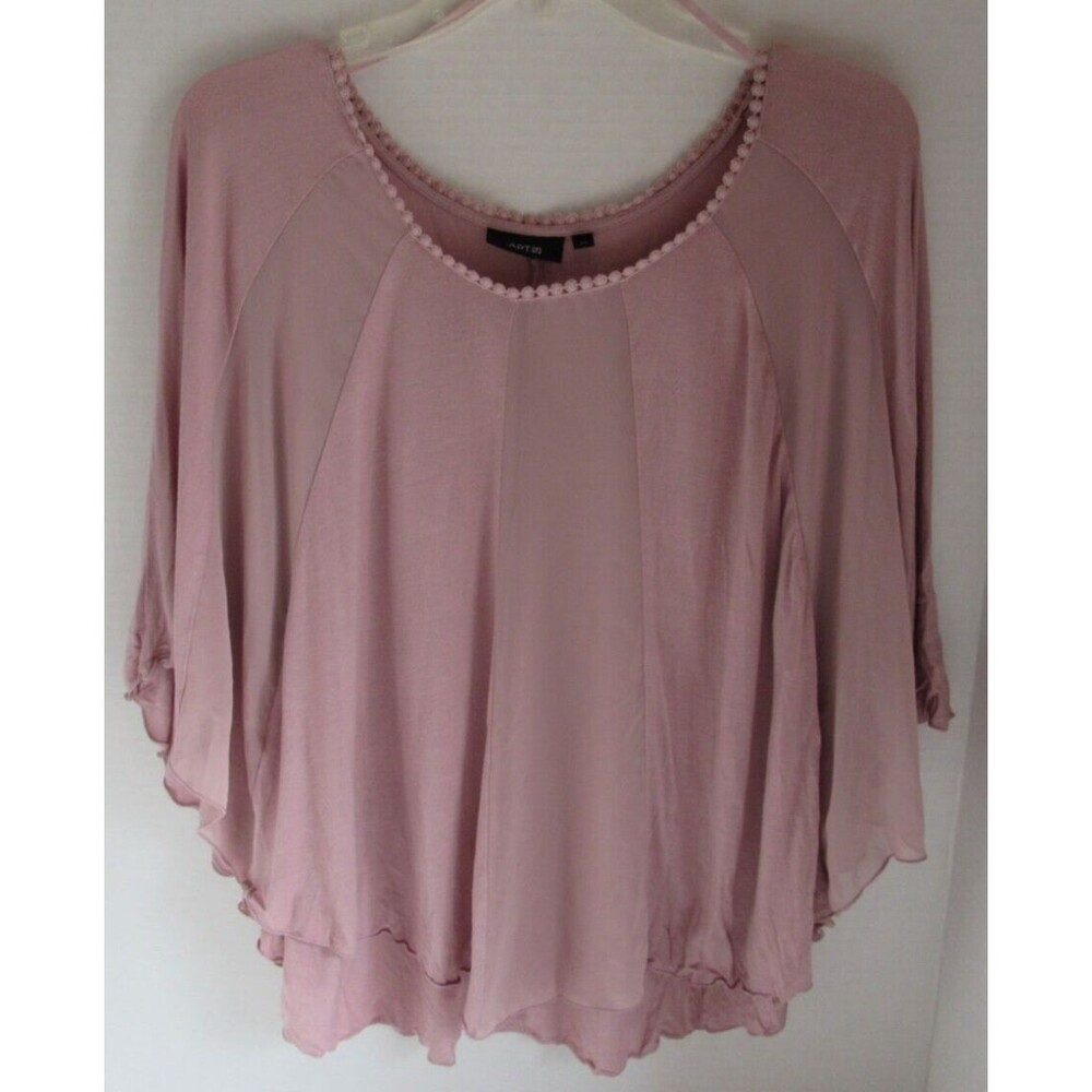 Women's Apt 9 Pink Popover Poncho Batwing Style Shirt/Blouse Size XS